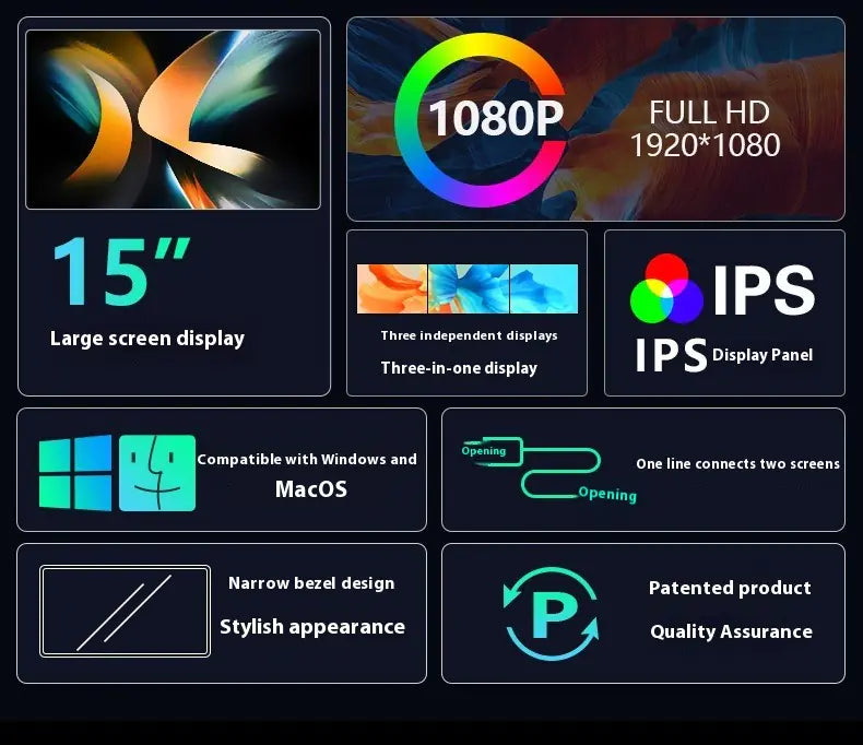 Portable Dual Screen Laptop Display
